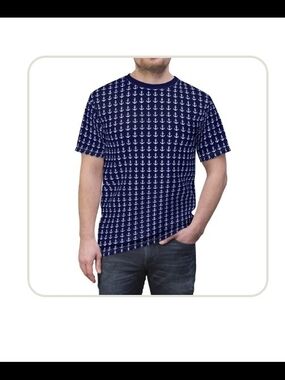 Anchor's Away Print - Navy Short Sleeve Tee